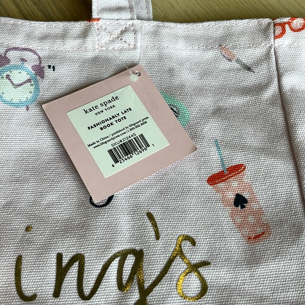Kate Spade “anything’s possible” Fashionably Late Book Tote NWT - Picture 4 of 9